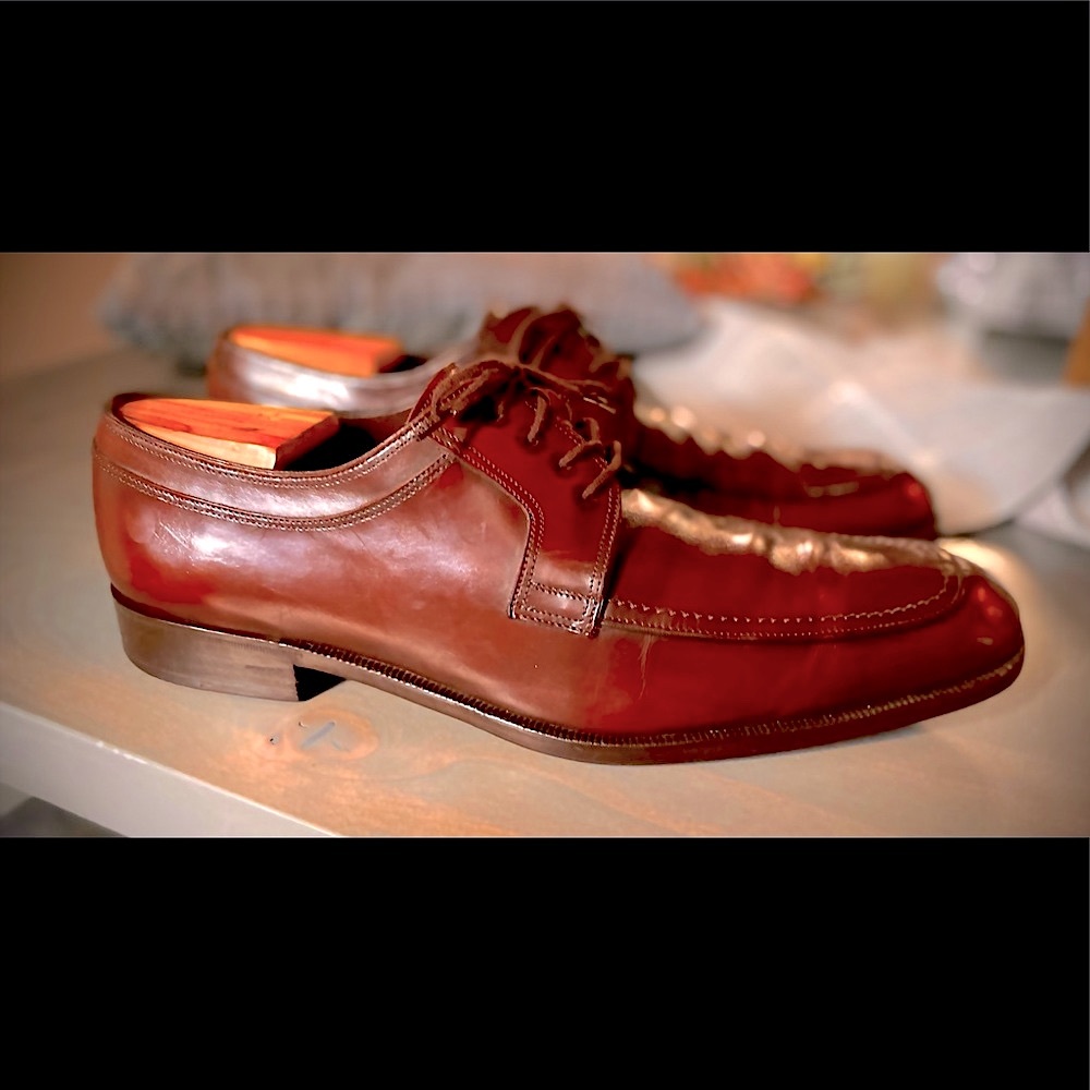 Salvatore Ferragamo Cognac Brown Oxford Shoes 12D
